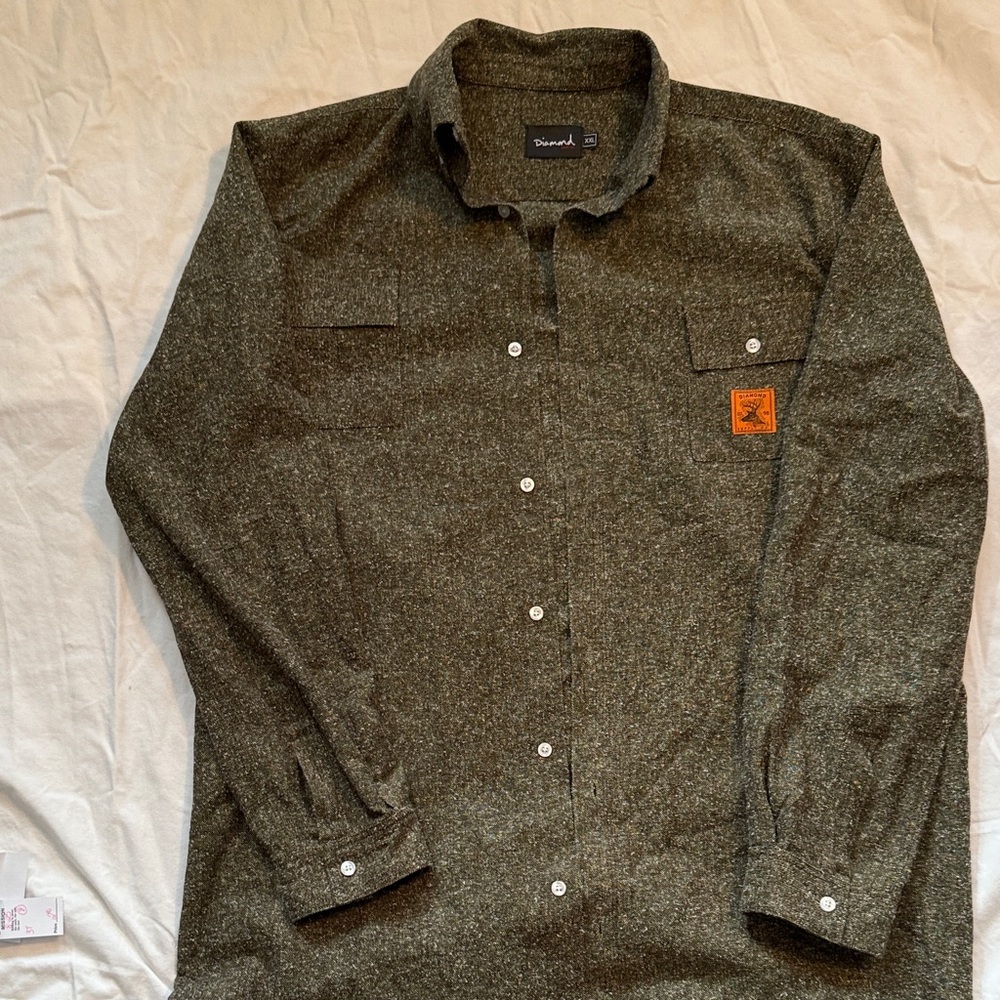 Diamond Supply Co. Olive Button Down Shirt